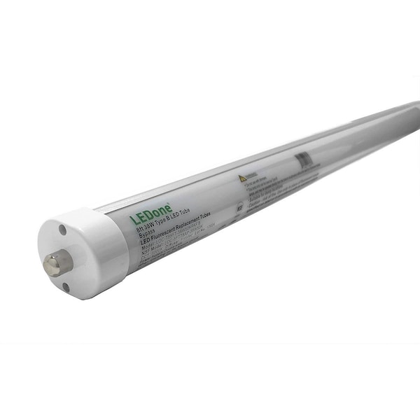 L1 8Ft LED T8 Tube Light, Fa8, 38W, 5000Lm, 5000K, Type B, Pc + Aluminum, 20PK LOC-T88FT-38W50KPAF B (FA8) - main